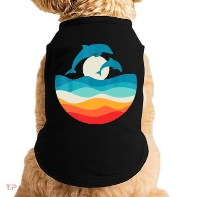 Vintage Retro Summer Time Beach Dolphin Doggie Tank