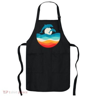 Vintage Retro Summer Time Beach Dolphin Apron