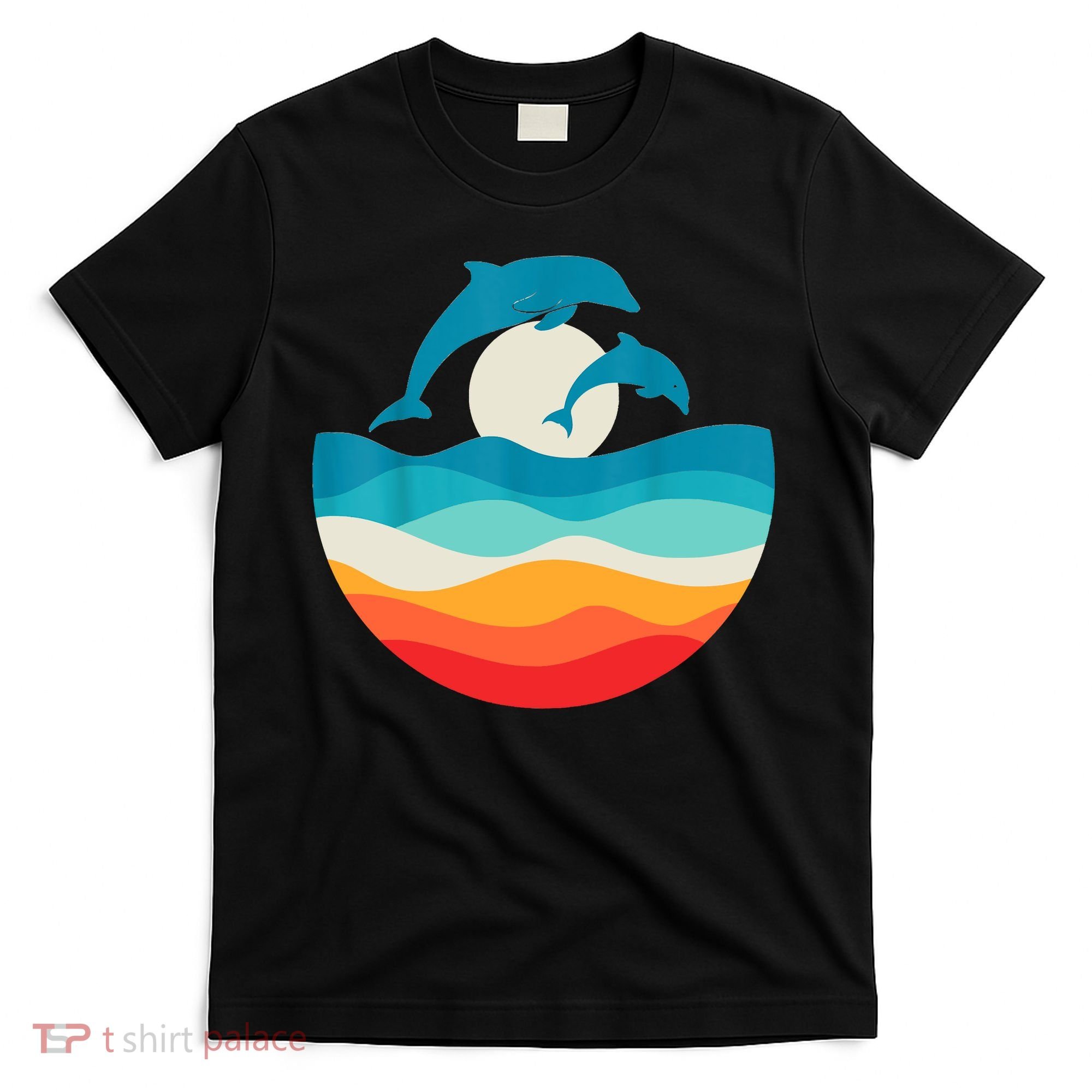 Vintage Retro Summer Time Beach Dolphin T-Shirt