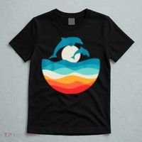 Vintage Retro Summer Time Beach Dolphin T-Shirt thumb 5