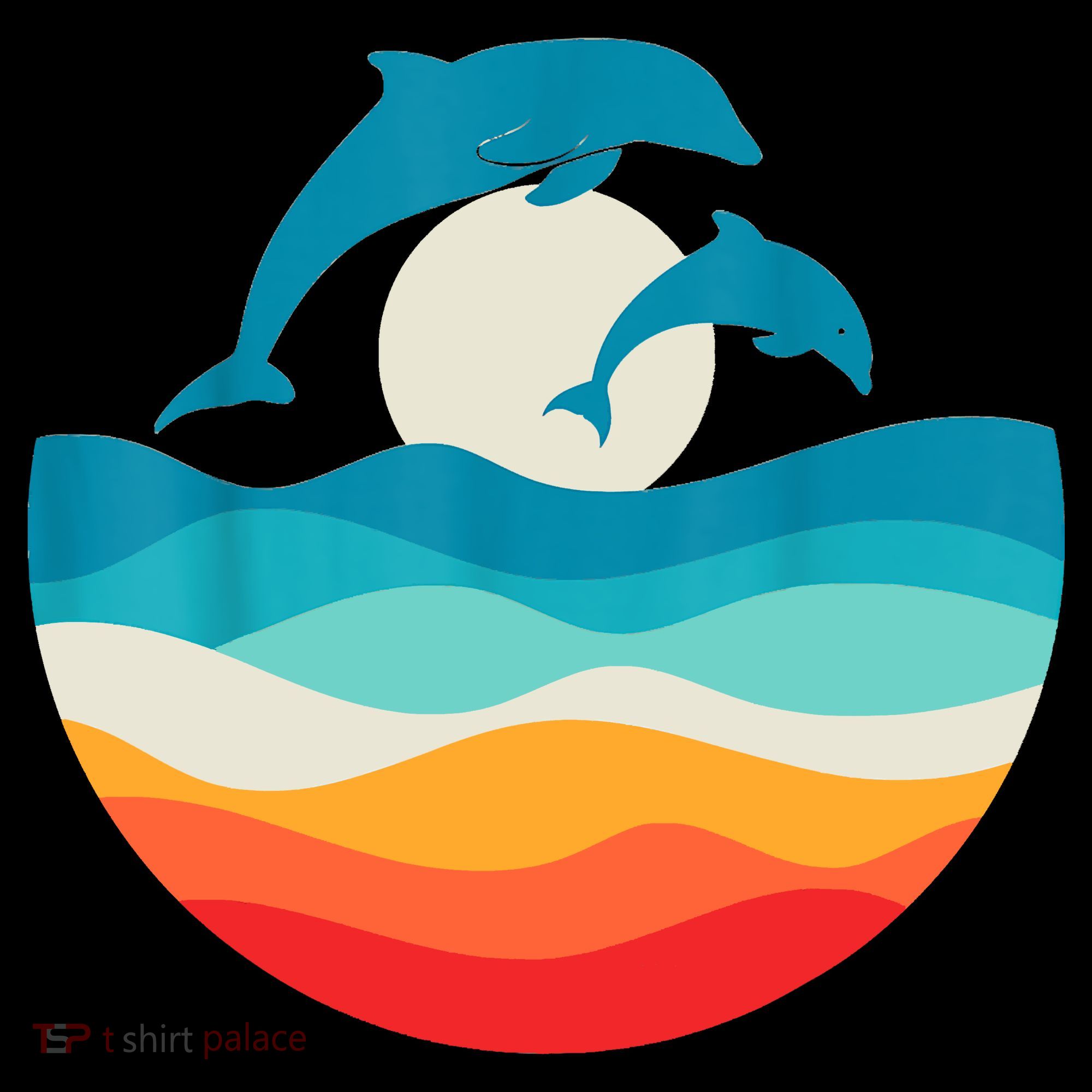 Vintage Retro Summer Time Beach Dolphin T-Shirt