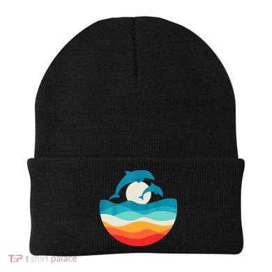 Vintage Retro Summer Time Beach Dolphin Beanie