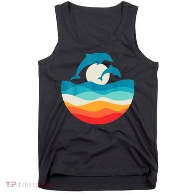 Vintage Retro Summer Time Beach Dolphin Tank Top
