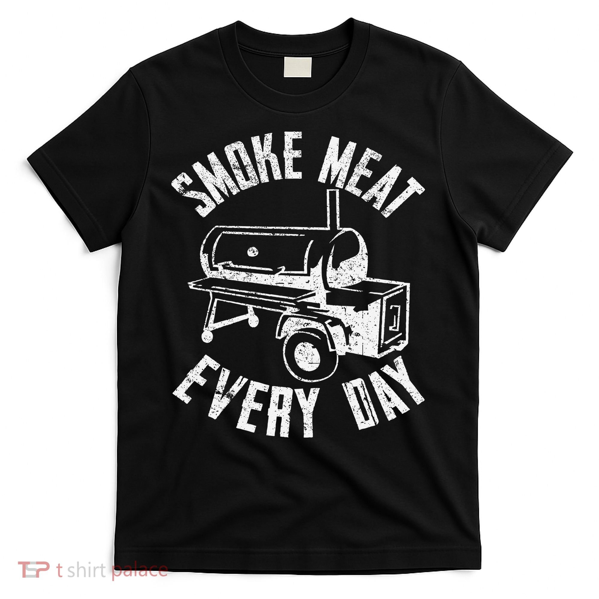 Vintage Retro Smoke Meat Everyday Funny BBQ Smoker Grilling T-Shirt