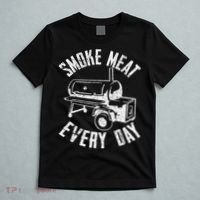 Vintage Retro Smoke Meat Everyday Funny BBQ Smoker Grilling T-Shirt thumb 5