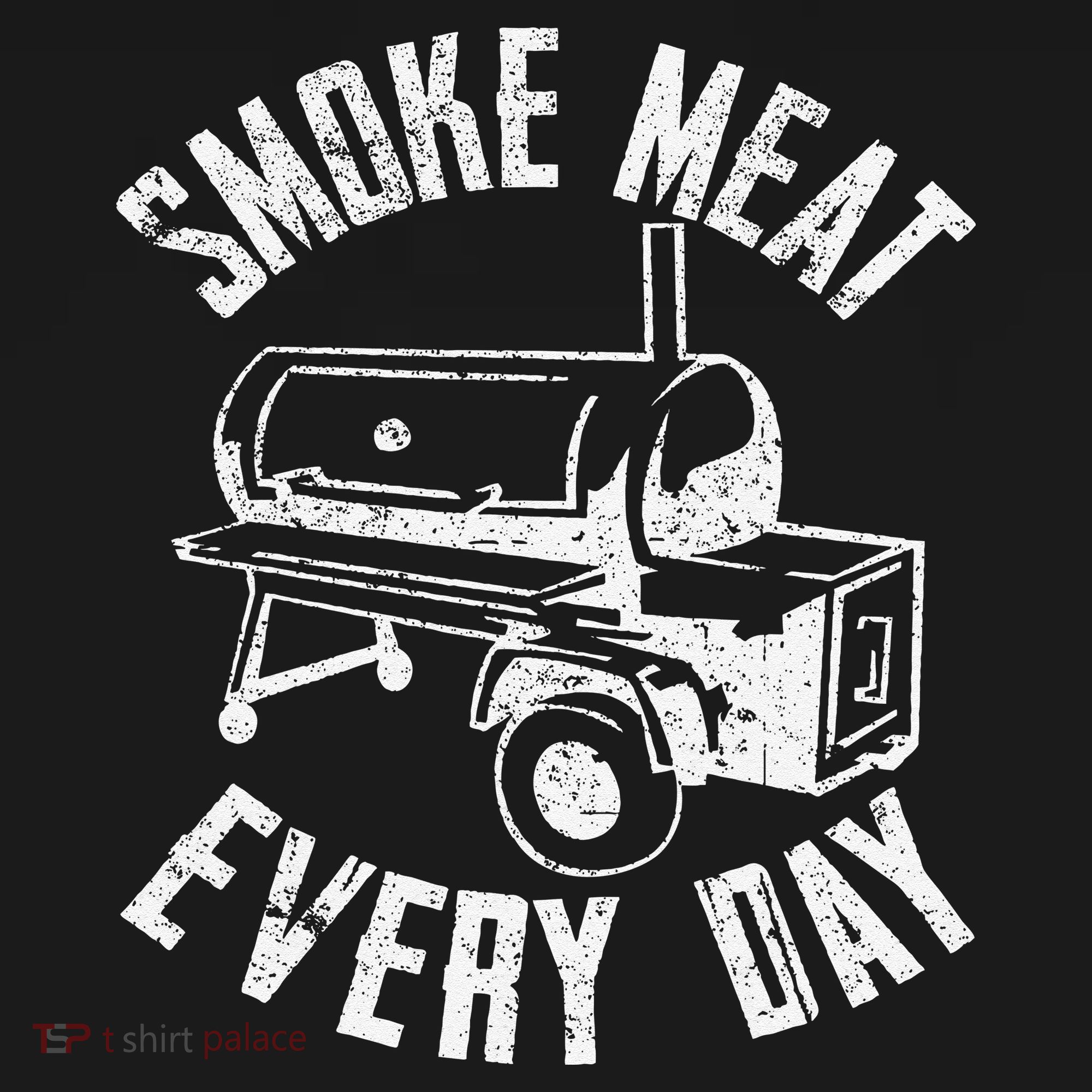 Vintage Retro Smoke Meat Everyday Funny BBQ Smoker Grilling T-Shirt