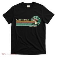 Vintage Retro Summer Fishing New York Ontario Lake T-Shirt thumb 0