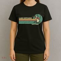 Vintage Retro Summer Fishing New York Ontario Lake T-Shirt thumb 4