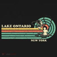 Vintage Retro Summer Fishing New York Ontario Lake T-Shirt thumb 7