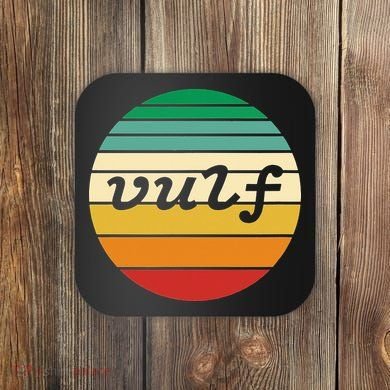 Vulf Retro Sunset Vulfpeck Design Coaster
