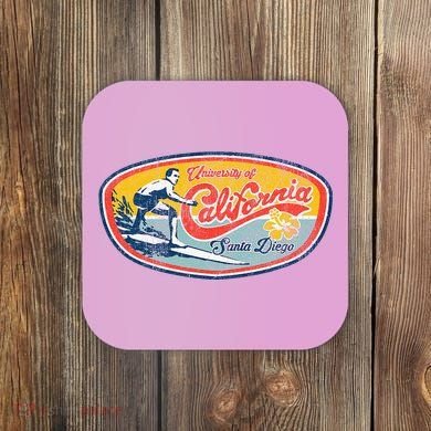 Vintage Retro Surf Style Ucsd Coaster