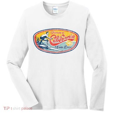 Vintage Retro Surf Style Ucsd Women's Long Sleeve Shirt