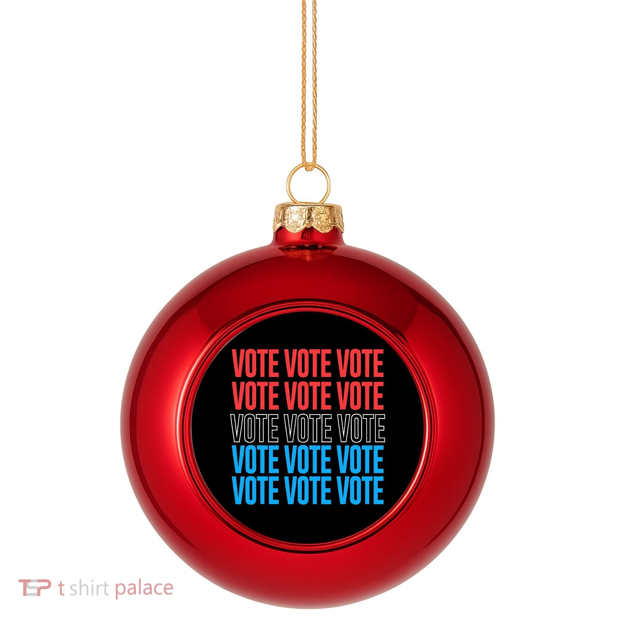 Vote Retro Style Vote 2024 Election Plastic Christmas Ball Ornament