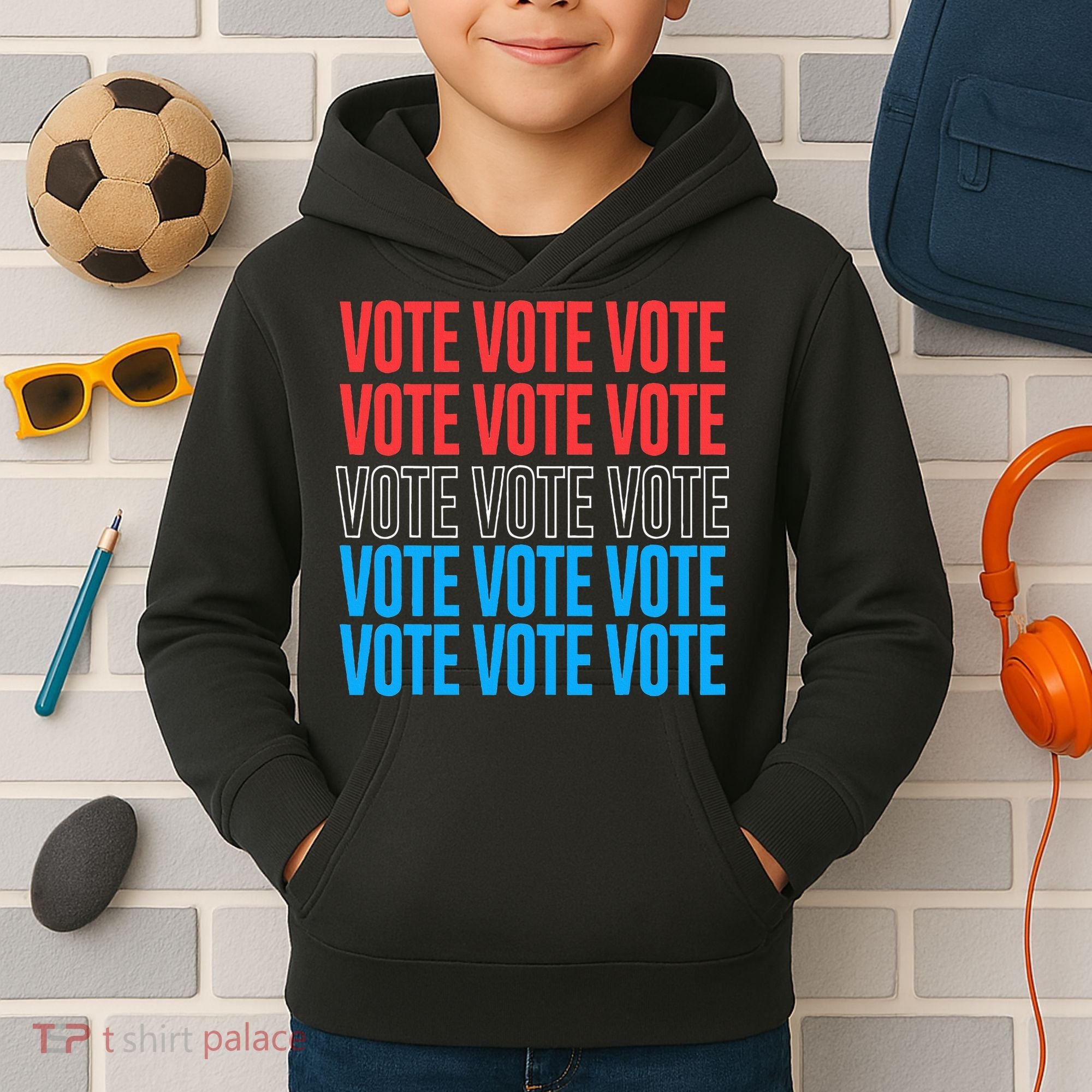Vote Retro Style Vote 2024 Election Kids Hoodie
