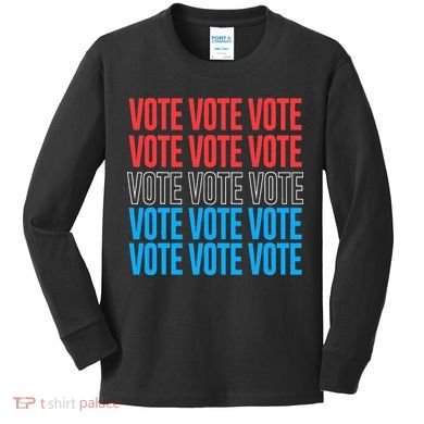 Vote Retro Style Vote 2024 Election Kids Long Sleeve Shirt