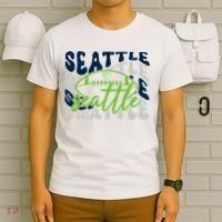 Vintage Retro Seattle Football Sport Fan T-Shirt thumb 6