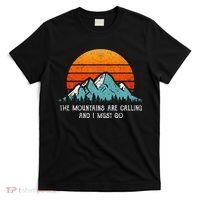 Vintage Retro Sun The Mountains Are Calling & I Must Go T-Shirt thumb 0