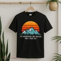 Vintage Retro Sun The Mountains Are Calling & I Must Go T-Shirt thumb 2