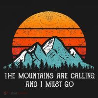 Vintage Retro Sun The Mountains Are Calling & I Must Go T-Shirt thumb 7