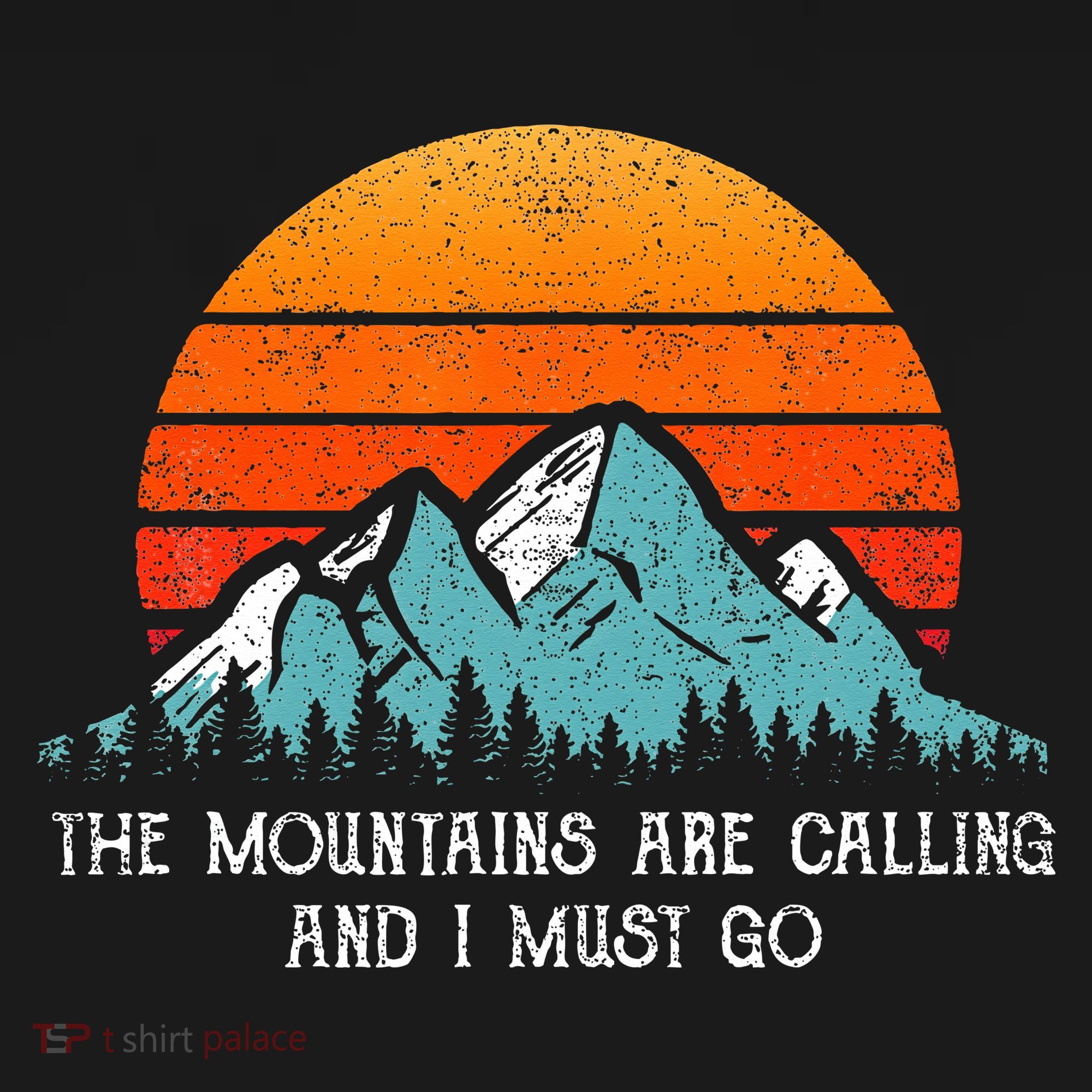 Vintage Retro Sun The Mountains Are Calling & I Must Go T-Shirt