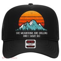 Vintage Retro Sun The Mountains Are Calling & I Must Go Hat thumb 0