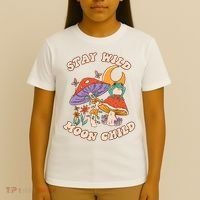 Vintage Retro Stay Wild Moon Child Frog Mushroom Hippie T-Shirt thumb 4