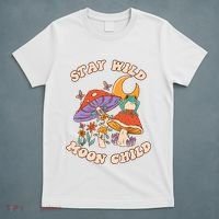 Vintage Retro Stay Wild Moon Child Frog Mushroom Hippie T-Shirt thumb 5