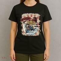 Vintage Retro Samurai Cat Neko T-Shirt thumb 4