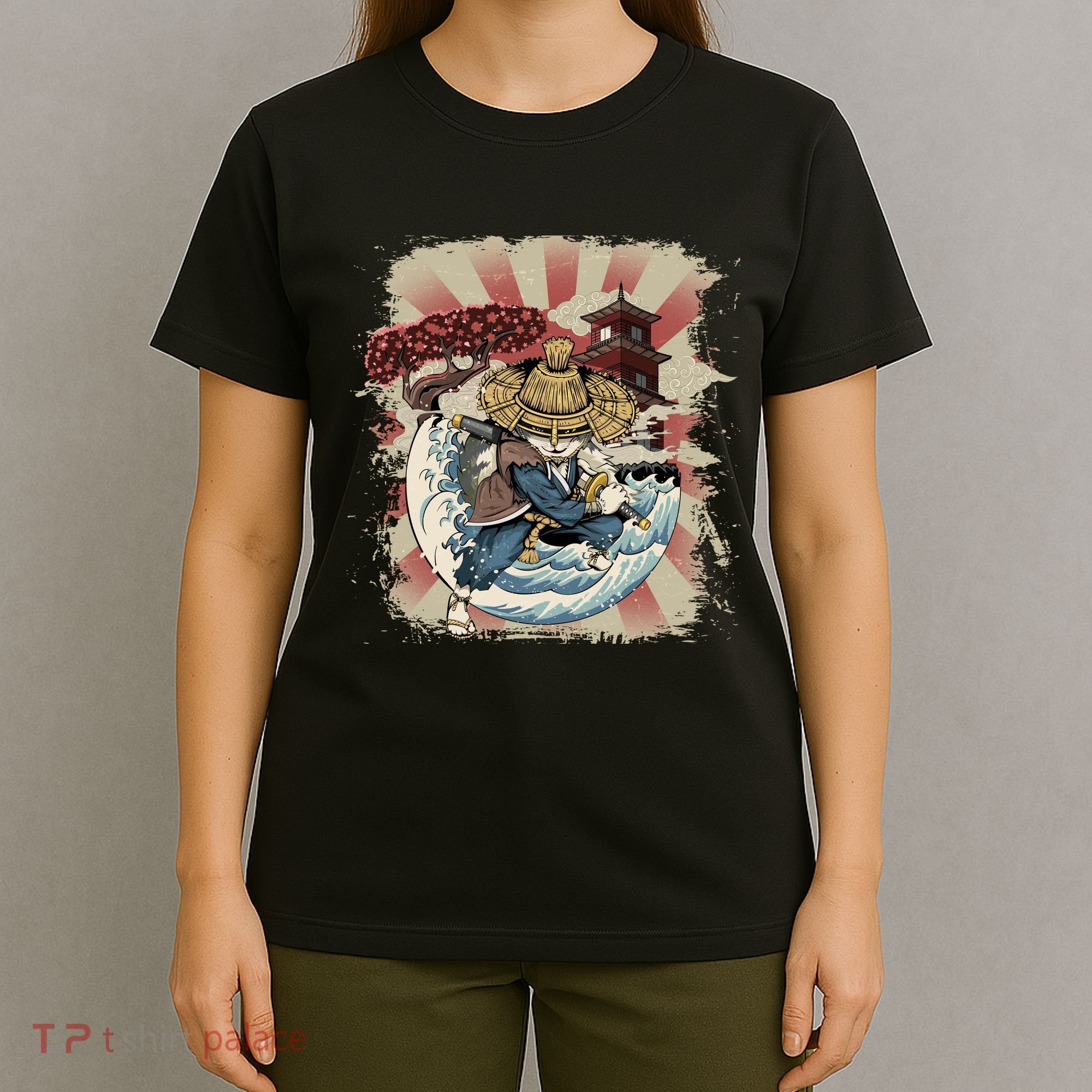 Vintage Retro Samurai Cat Neko T-Shirt