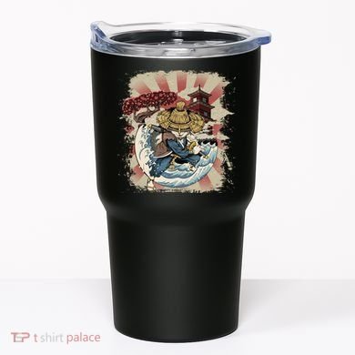 Vintage Retro Samurai Cat Neko Tumbler