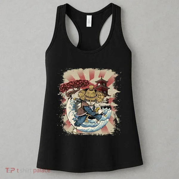 Vintage Retro Samurai Cat Neko Women's Tank Top
