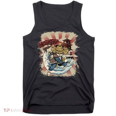 Vintage Retro Samurai Cat Neko Tank Top