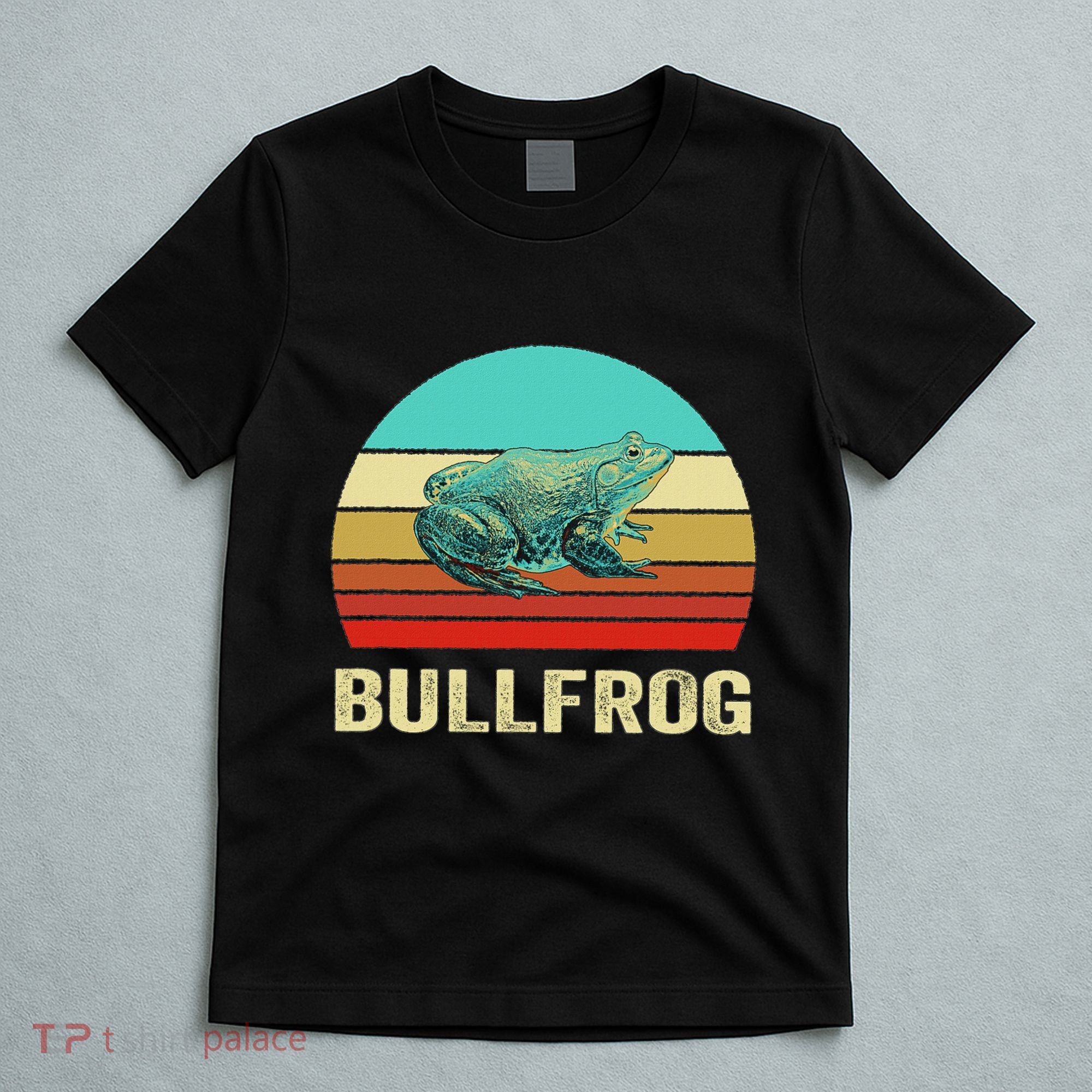 Vintage Retro Style Sunset Bullfrog T-Shirt