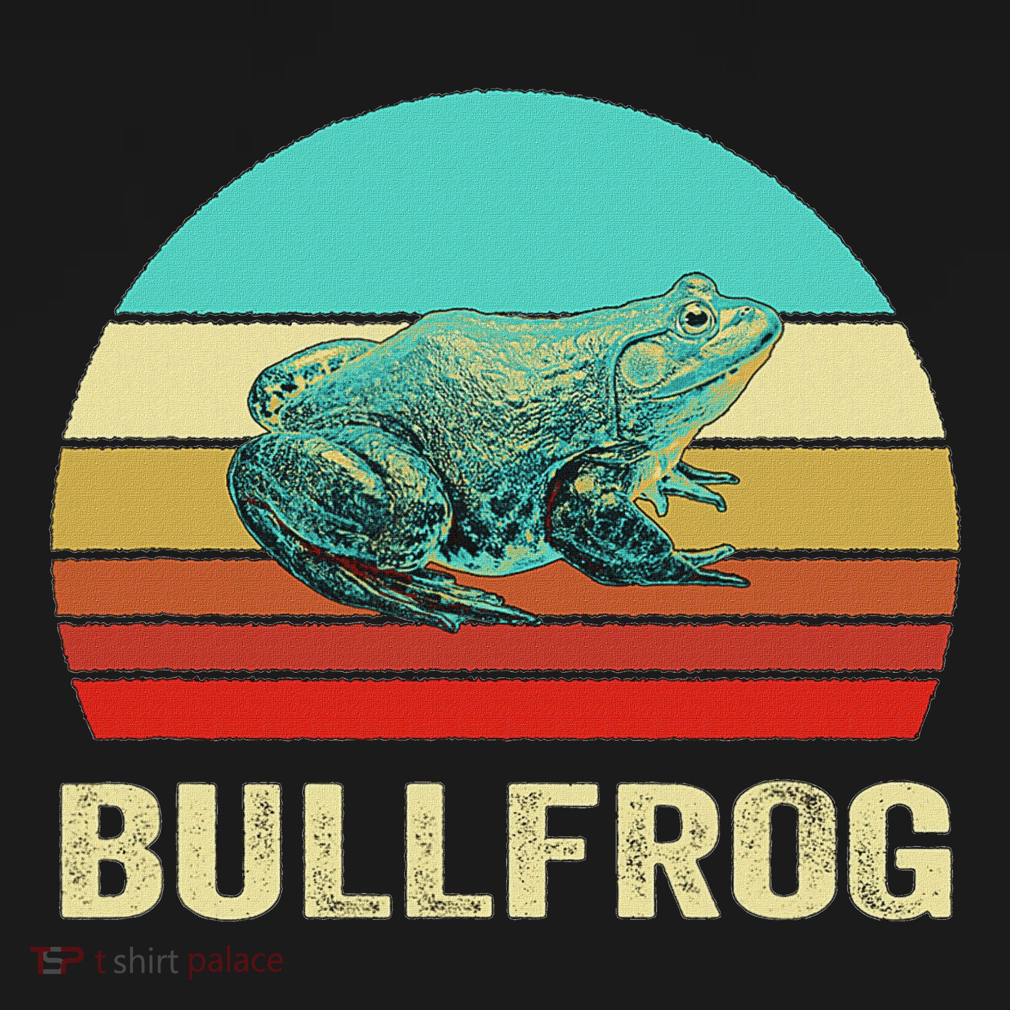 Vintage Retro Style Sunset Bullfrog T-Shirt