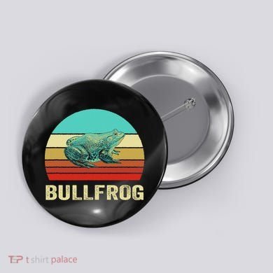 Vintage Retro Style Sunset Bullfrog Button