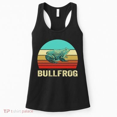 Vintage Retro Style Sunset Bullfrog Women's Tank Top