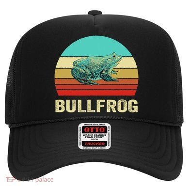Vintage Retro Style Sunset Bullfrog Hat