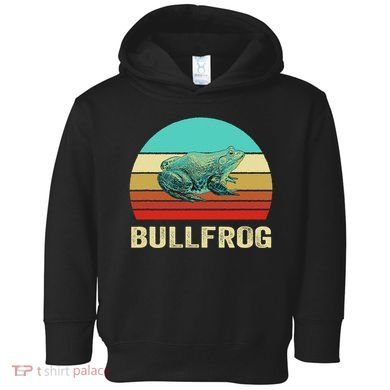 Vintage Retro Style Sunset Bullfrog Toddler Hoodie
