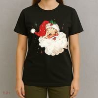 Vintage Retro Santa Christmas T-Shirt thumb 4