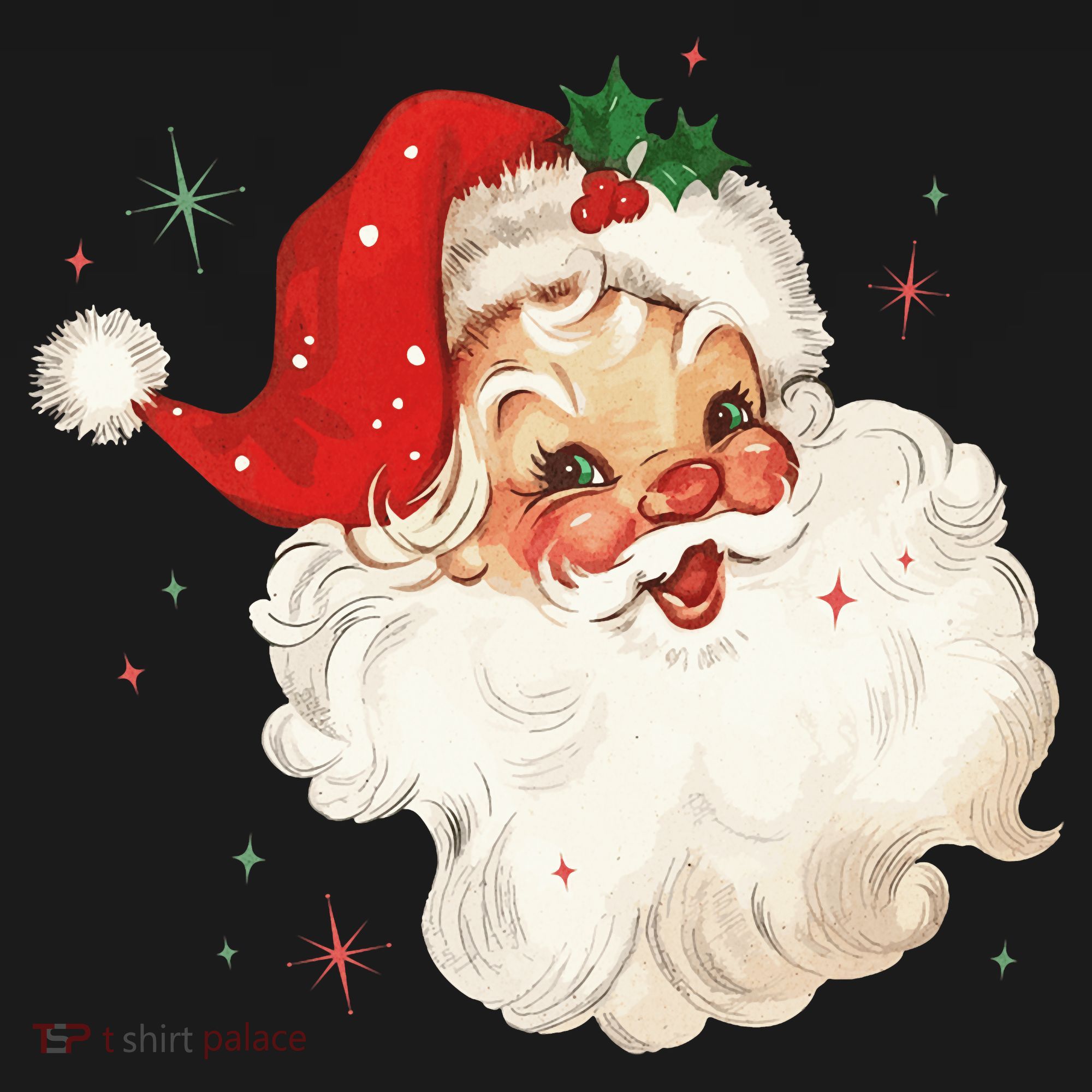 Vintage Retro Santa Christmas T-Shirt