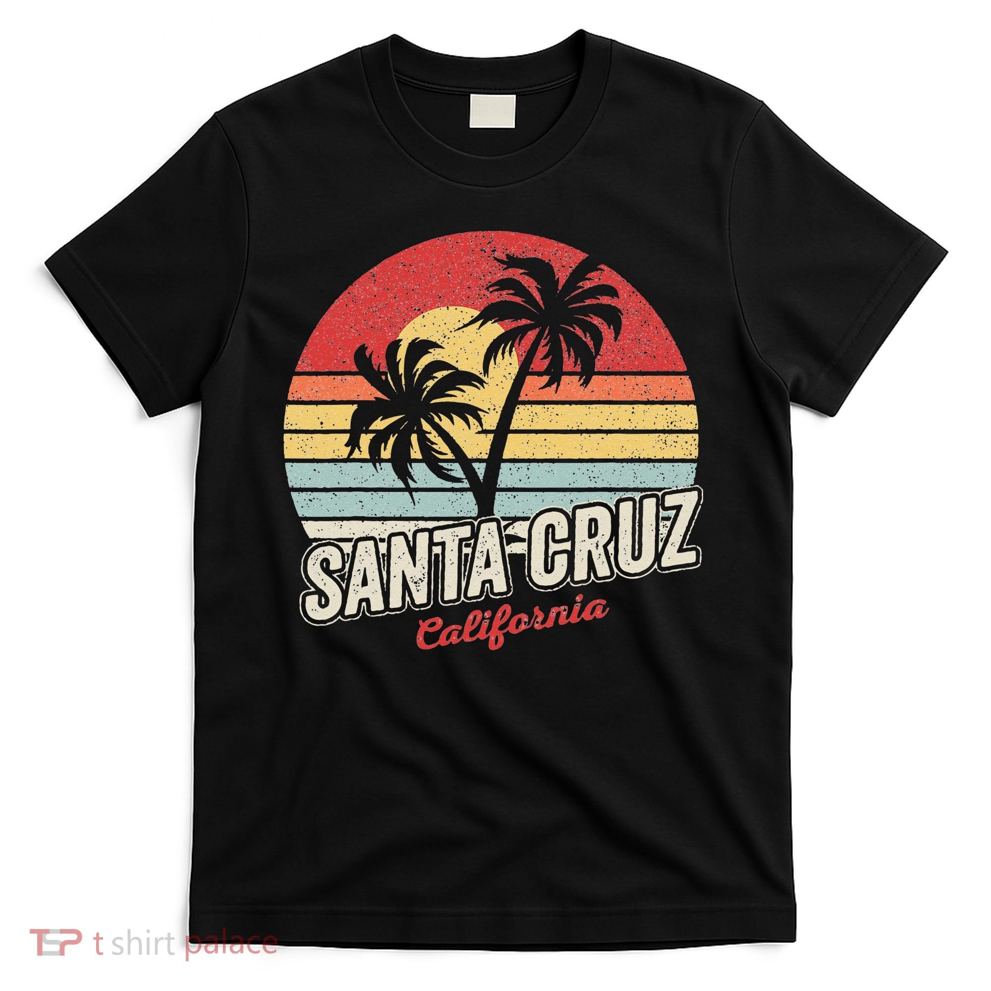 Vintage Retro Santa Cruz California Beach Sunset T-Shirt