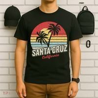 Vintage Retro Santa Cruz California Beach Sunset T-Shirt thumb 6