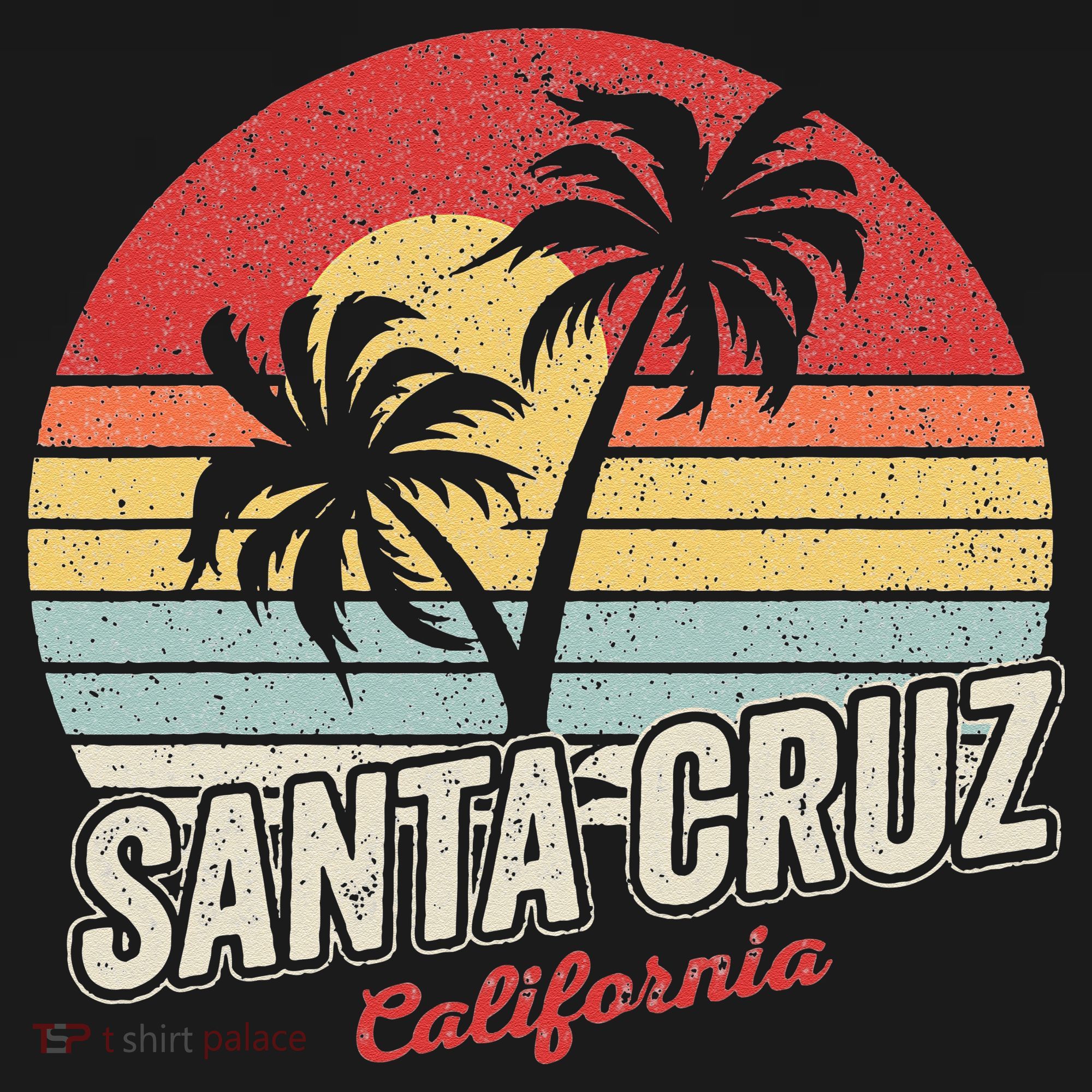 Vintage Retro Santa Cruz California Beach Sunset T-Shirt