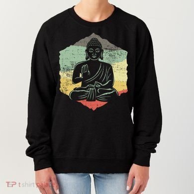 Vintage Retro Style Buddha Meditation Gift Design Idea Cool Gift Women's Sweatshirt