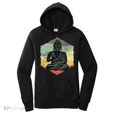 Vintage Retro Style Buddha Meditation Gift Design Idea Cool Gift Women's Hoodie