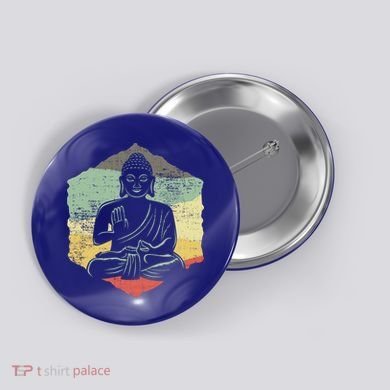 Vintage Retro Style Buddha Meditation Gift Design Idea Cool Gift Button