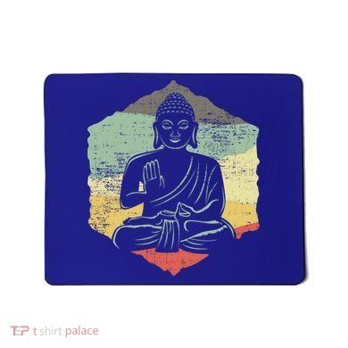 Vintage Retro Style Buddha Meditation Gift Design Idea Cool Gift Mousepad