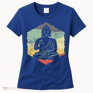 Vintage Retro Style Buddha Meditation Gift Design Idea Cool Gift Women's T-Shirt