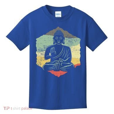 Vintage Retro Style Buddha Meditation Gift Design Idea Cool Gift Kids T-Shirt