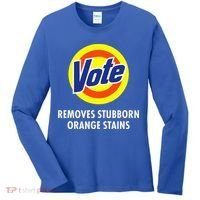 Vote Removes Stubborn Orange Stains Antitrump Women's Long Sleeve Shirt thumb 0